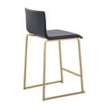 thumbnail image 4 of Mara 26" Contemporary Counter Stool In Gold Metal And Black Faux Leather - Set Of 2, 4 of 7