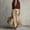 Khaki, variant on Women's 2 Piece Outfit Button Down Long Sleeve Shirt & Tie Waist Maxi Skirt Set Casual Elegant Bohemian Summer Beach Vacation Outfit, Beige L