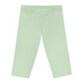 thumbnail image 5 of Mint Green Women's Capri Leggings - Tea Creen Lightweight Poly-Span Casual Solid Color Print Activewear 9, 5 of 8