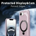 thumbnail image 3 of Designed For iPhone 16e Phone Case,With 360° Spin Magnetic Stand Ring Kickstand,Fit for Mag-Safe,Military Grade Shockproof Heavy Duty Dropproof Tough Rugged Phone Case,Pink, 3 of 6