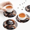 thumbnail image 7 of Lsque Chucky Pattern 4" Drink Coasters Set of 4, PVC Leather Absorbent Coasters, Table Coaster Set Decorative Coffee Cup Coasters Housewarming Gift, 7 of 7
