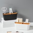 thumbnail image 1 of Organizador de portalápices de escritorio | Caja de almacenamiento de plástico con 4 compartimentos | Blanco | Brocha de maquillaje de escritorio Caddy | Organizador de suministros de oficina |, 1 of 5