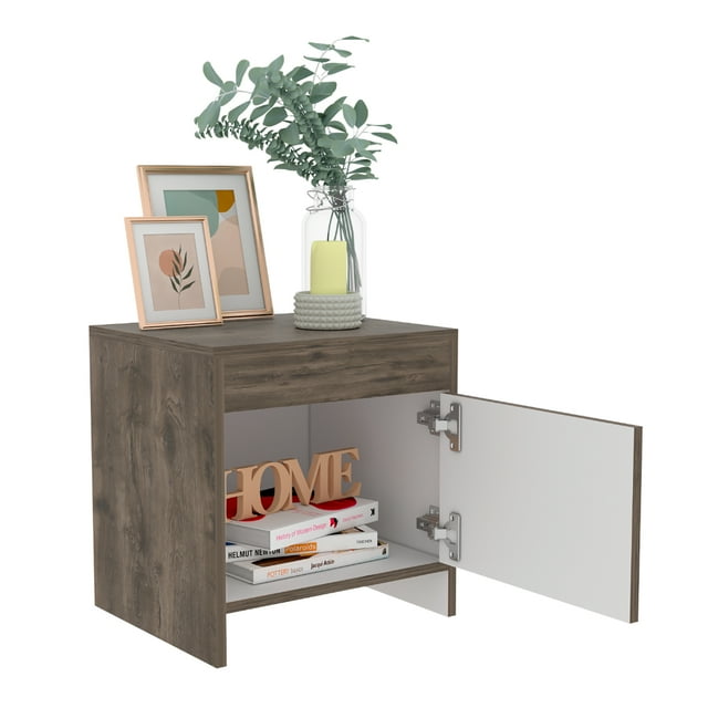 Mesa Noche Colore Bellota/Blanco Madera Aglomerada Excelsior