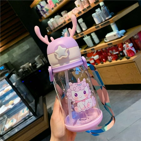 

Homeex Water Cup Plastic Cartoon Children s Straw Purple