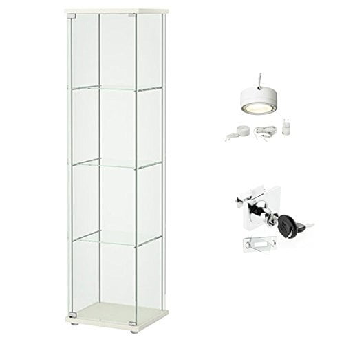 Ikea Detolf Glass Curio Display Cabinet White Lockable Light And Lock Included Com - Ikea Display Case Glass Ikea Detolf Glass Curio Display Cabinet White Lockable Light And Lock Included Com - Ikea Display Case Glass