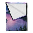 thumbnail image 2 of Lake Soft Flannel Fleece Blanket, High Angle Majestic View of North American Freshwater Lake Outdoor Mother Earth Image, Cozy Plush for Indoor and Outdoor Use, 60" x 80", Green Pink, by Ambesonne, 2 of 5