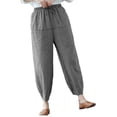 thumbnail image 3 of Guardurnaity Pantalones hasta la pantorrilla para mujer, pantalones Vintage para mujer, bombachos de moda con cintura de nueve puntos para mujer, Prendas para la parte inferior del cuerpo Negro 4XL, 3 of 6