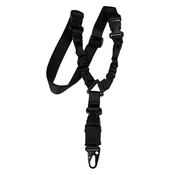 American Style Single Point Nylon Shoulder Strap with Buckles for Outdoor Sports, Black