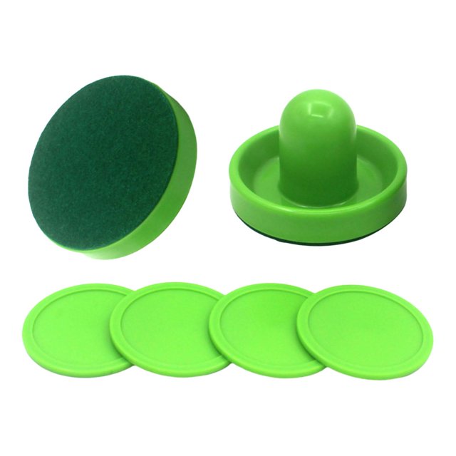 fastboy 1 Ensemble de Mini Pousseurs de Air Hockey et de Rondelles de Air Hockey Palettes de Hockey Petite Taille 2 Pousseurs Verts Pousseurs Verts 96 mm