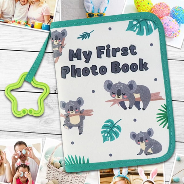 Album de fotos, álbum familiar,libro de tela con fotos de bebé,Regalos Almacenamiento de fotografías para niños recién nacidos, álbum de fotos Familia Amigos verde