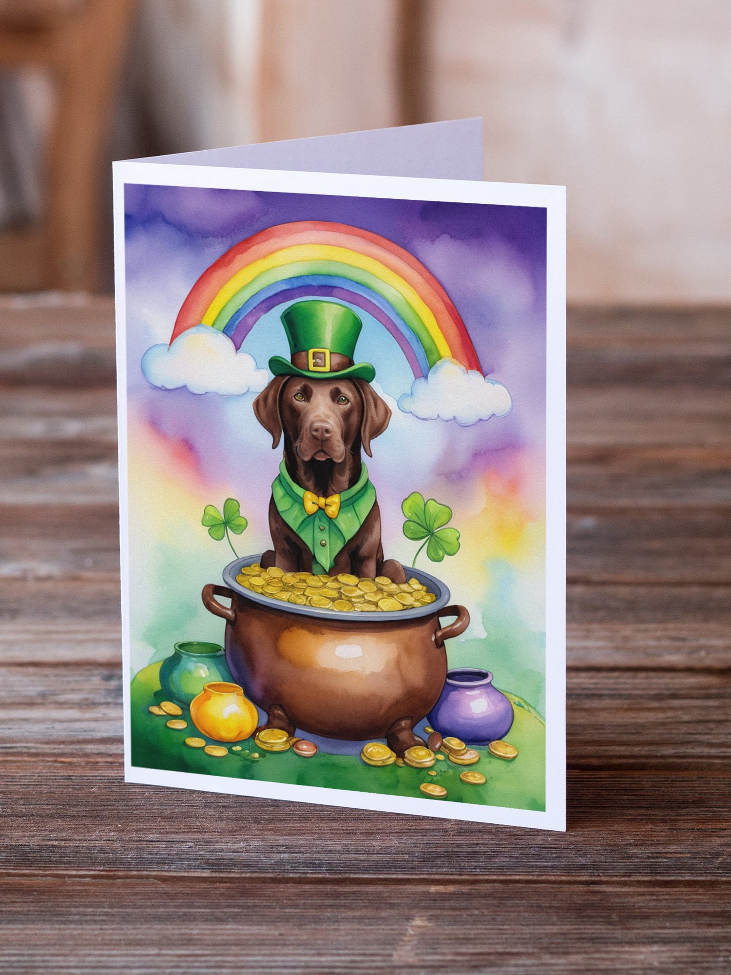 Labrador Retriever St Patrick's Day Greeting Cards Pack of 8 7 in x 5 in