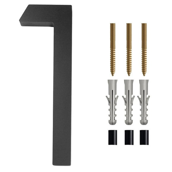 6 inch Modern Floating House Numbers Door Black Shadow Home Address Garage Gate