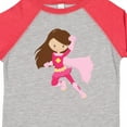 thumbnail image 4 of Inktastic Superhero Girl, Cute Girl, Brown Hair, Pink Cape Girls Toddler T-Shirt, 4 of 5
