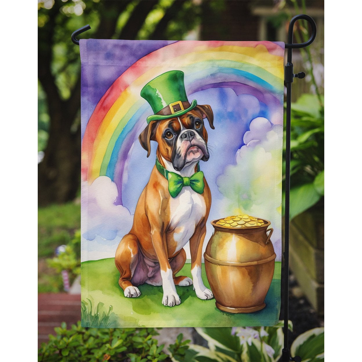 Boxer St Patrick's Day Garden Flag 11.25 in x 15.5 in