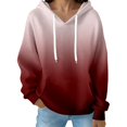 thumbnail image 2 of Women's Hoodies Sweatshirts Cozy Women's Hooded Drawstring Long Sleeve Sweatshirt Brick Red M, 2 of 4