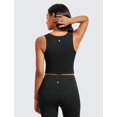 thumbnail image 2 of Sujetador deportivo CRZ YOGA Butterluxe Longline con cuello cuadrado negro, 2 of 5