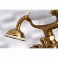 thumbnail image 3 of Kingston Brass KS267SB Kingston 6" Center Deck-Mount Clawfoot Tub Faucet with Hand Shower, Brushed Brass, 3 of 8