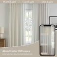 thumbnail image 5 of Jainmy Linen-Look Semi-Sheer Curtains, Back Tab Drapes with Hooks Living Room Bedroom ,Set of 2 Panels,52x108 inch, Ivory Beige, 5 of 10