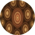 thumbnail image 1 of Ahgly Company Machine Washable Indoor Round Transitional Night Red Area Rugs, 8' Round, 1 of 7