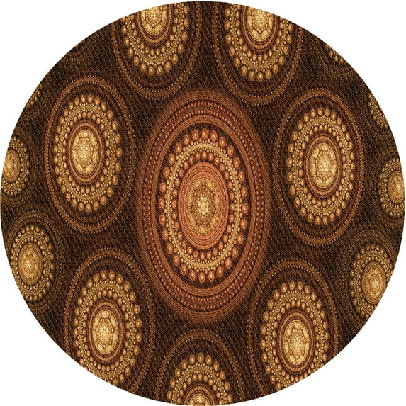 Ahgly Company Machine Washable Indoor Round Transitional Night Red Area Rugs, 8' Round
