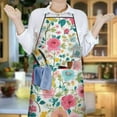 thumbnail image 6 of Pioneer Flower Floral Print Pattern Apron-Garden Aprons for Women with Pockets-Cotton Linen Waterproof Kitchen Cooking Gardening Aprons Adjustable for Kitchen,Cooking,BBQ and Salon 33x27 Inch, 6 of 7