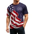 thumbnail image 4 of CIENVNSTG Mens 4th of July 1776 USA Flag Print Crew Neck T Shirt Short Sleeve Patriotic Distressed Design Lightweight Casual Fit for Independence Day Holiday Celebrations Royal Blue M, 4 of 5