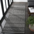 thumbnail image 3 of SAFAVIEH Beach House Jolanta Geometric Indoor/Outdoor Runner Rug, Charcoal/Gray, 2'2" x 10', 3 of 16