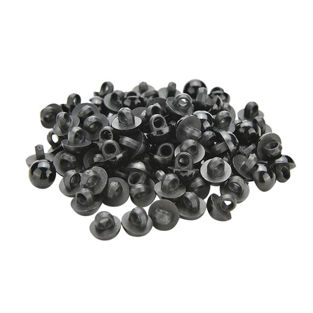 Shisuyan Création Yeux d'Animaux Boutons Ronds en Résine Noire 100 Pcs 0.4 Po