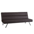 thumbnail image 5 of Convertible Faux Leather Futon Sofa Bed, Classic Folding Sofa Couch with Chrome Legs, Espresso, 5 of 9