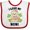 White and Red, variant on Inktastic Cute Sloth I Love My Noni with Green Leaves Boys or Girls Baby Bib