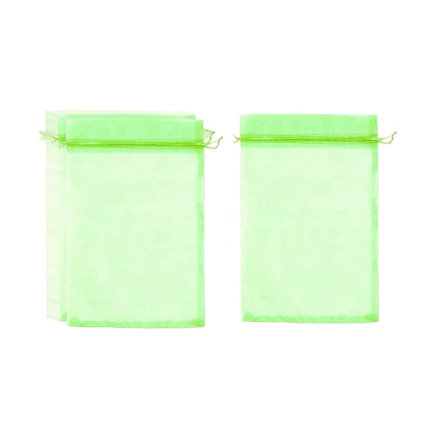100 bolsas protectoras para frutas y verduras con cordón. Verde claro