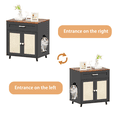 thumbnail image 3 of NEBZHASK Cat Litter Box Enclosure, Hidden Litter Box Furniture with Drawer, Wooden Cat Washroom with Sisal Scratching Doors & Reversible Entrance, 3 of 7