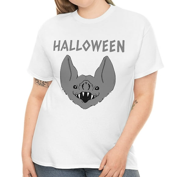 Funny Bat Halloween Shirt Women Plus Size Bat Tees for Women Halloween Costumes for Plus Size Women