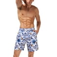 thumbnail image 2 of Kiapeise Family Matching Swimwear Shorts Dad and Son Leaves Print Beach Trunks Summer Casual Holiday Men Boys Swim Pants, 2 of 8