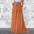 thumbnail image 2 of EDFBUYKRS Female Women Pants Casual Linen Pants Women Long Tall 2026 Women's Solid Color Leisure High Waist Wide Leg Pants Xxl, 2 of 5