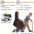 thumbnail image 5 of INGALIK Power Lift Recliner Chair Dual Motor, Infinite Position Lay Flat Recliners for Adult & Elderly with Heat & Massage, Large, Type-C Charge, Lumbar Pillow for Living Room, Leather (Brown), 5 of 12