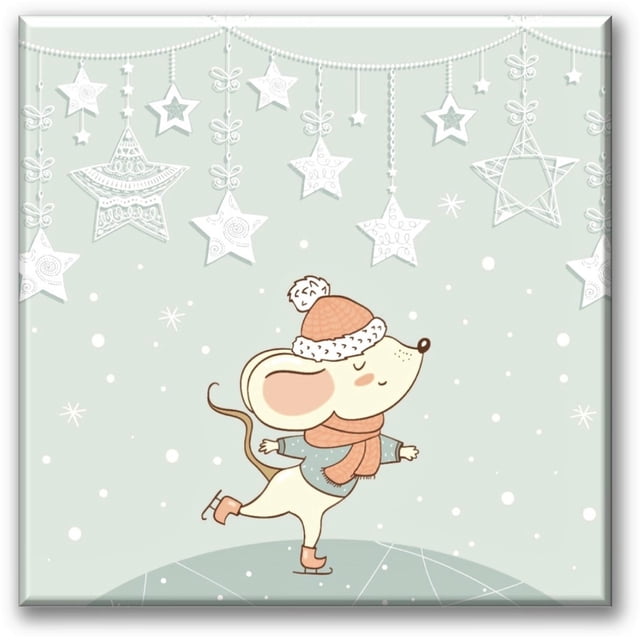 Cuadro Canva Pixtreats Listo Para Colgar Tipo Galería Invierno 80X80 cm
