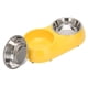 thumbnail image 5 of Cuencos dobles antideslizantes de acero inoxidable para mascotas, alimentador de agua para alimentos domésticos para mascotas medianas y pequeñas (M amarillo), 5 of 5