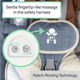 thumbnail image 2 of Ingenuity Happy Belly Baby Bouncer Seat and Rocker, Belly Massage & Vibration, Helps Soothe & Relieve Discomfort, Music, Plush Sloth Toy, for Ages 0-6 Months, Blue - Chambray, 2 of 5