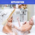 thumbnail image 3 of Vocoste 1 Pcs Wood Bath Brush Back Scrubber 3.9 Inches Brown Beige with Long Handle, 3 of 7