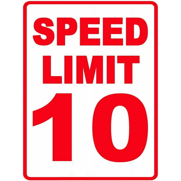 Speed Limit 10 MPH Sign, Slow Down Sign, Traffic Signs,16 x 12 Inches, Waterproof, Durable, Easy to Mount