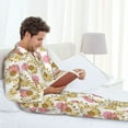 thumbnail image 6 of Naloa Sunflowers Men’s Pajamas Set - Long Sleeve Button Down Sleep Shirt and Pajama Bottoms Sleepwear Set-X-Large, 6 of 7