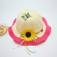 thumbnail image 2 of snilers Toddler Girls Sun Hat Wide Brim Bucket Hat Large Brim Flower Beach Hat Cute Vacation Summer Hat Size 3-7 Years, 2 of 3