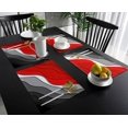 thumbnail image 3 of Modern Placemats Set of 6 Red and Black Geometric Place Mats for Dining Room Dinner Table Grey Abstract Beach Washable Table Mats Kitchen Decorations, 3 of 5