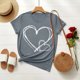 thumbnail image 1 of Xuyuer Women's Lover Printed Round Neck Short Sleeve T-Shirt, Cute Casual Graphic Tee Top for Date Nights, Anniversary Gifts and Couple Outfits, 1 of 7