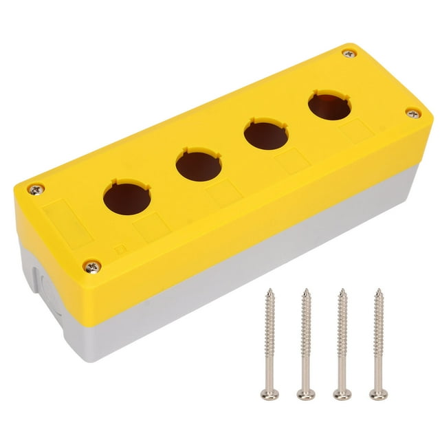 Push Button Switch Control Station Box, 4 Gang Push Button Box Waterproof Protective With Screw For Socket