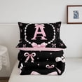 thumbnail image 5 of meiyoeat Bowknot Letter Print A Full Size Comforter Sets For Girls,Girly Pink Bow Bedding Comforter Set For Kids,Pink Reversible,3pcs, 5 of 7