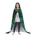 thumbnail image 3 of Honeii Green Leave Fern Print Poncho Cape, Cloak Coat, Snuggly Hooded Wearable Blanket, Hooded Cape For Teenagers,Halloween Costumes-Large, 3 of 7
