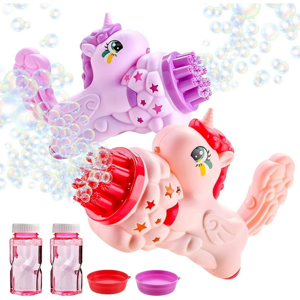 2Pack Bubble Gun, Bellochiddo Unicorn Bubble Machine Gun Toys for Toddlers Kids Boys Girls 36