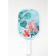 MONTAUK ADULT PICKLEBALL PADDLE Blue Green Pink White Birds Tropical Cute Colorful Fashion Unisex Pickleball Paddle